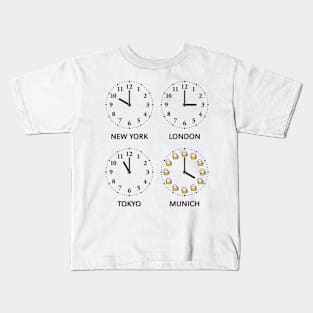 New York – London – Tokyo – Munich (Beer Time) Kids T-Shirt